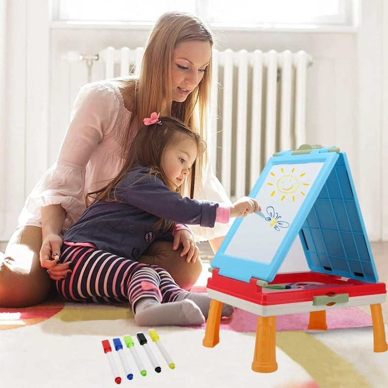 Kids Chalkboard & Whiteboard Easel - BLL - ET - 050 - 16 - Planet Junior