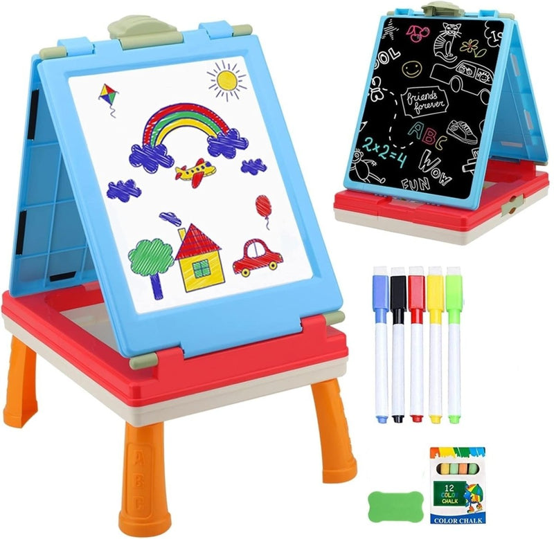 Kids Chalkboard & Whiteboard Easel - BLL - ET - 050 - 16 - Planet Junior