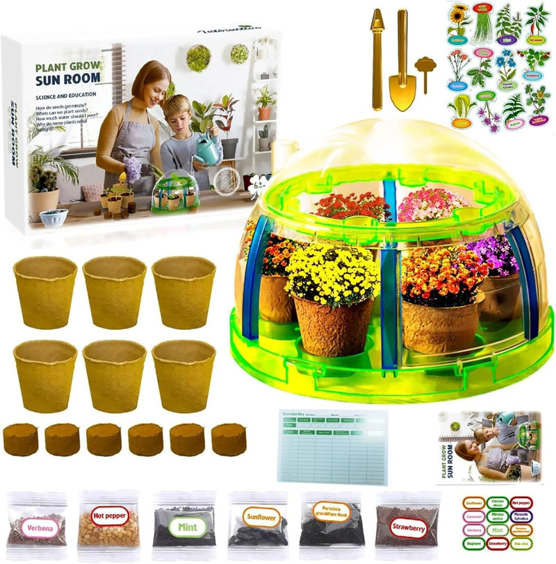 Kids Gardening Set with Complete Greenhouse Plant Growing Science Kit - ZW001Y - Planet Junior