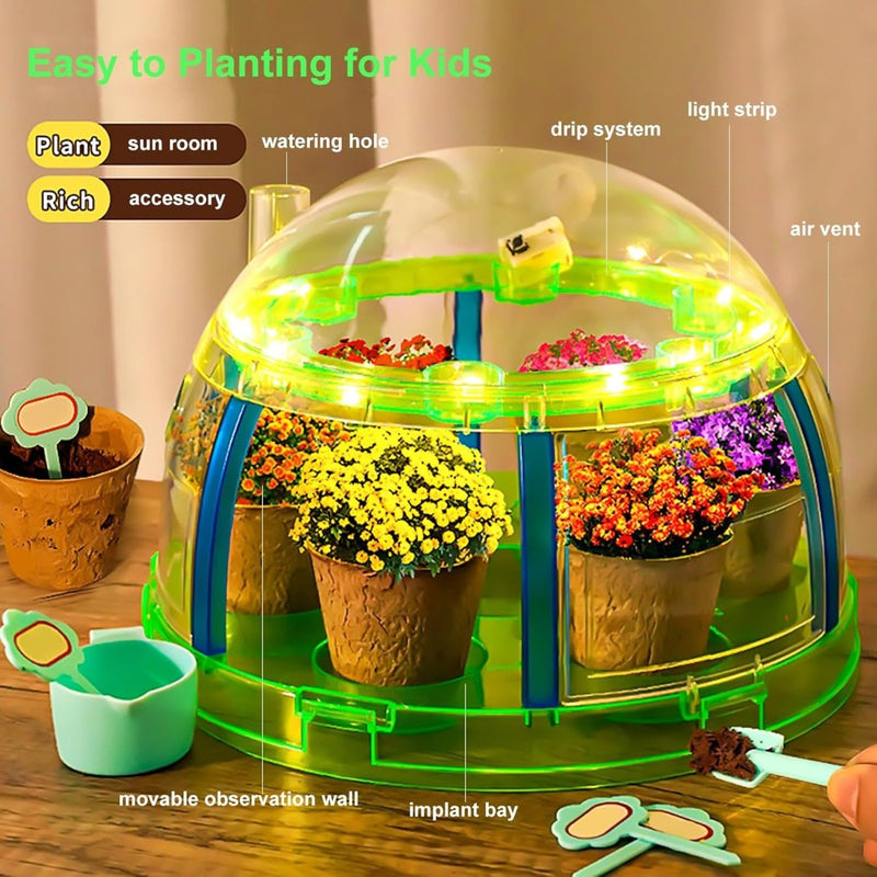 Kids Gardening Set with Complete Greenhouse Plant Growing Science Kit - ZW001Y - Planet Junior