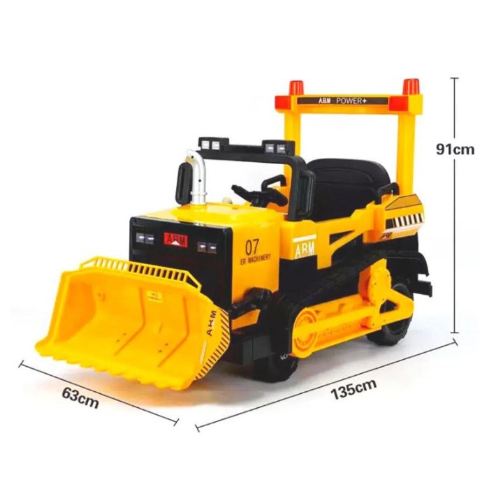 Kids Ride - On Excavator Digger – 12V Battery, Remote Control & Music - BLL - JEP - 6188YLW - Planet Junior