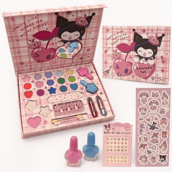 Kuromi Pretend Makeup Box – 25 - Piece Cosmetic Play Set - FF-LK28540 - Planet Junior