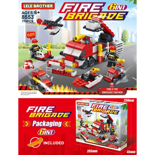 Lele Brother Building Blocks Fire Brigade | 119 Pieces - BLL - BL - 8521 - Planet Junior