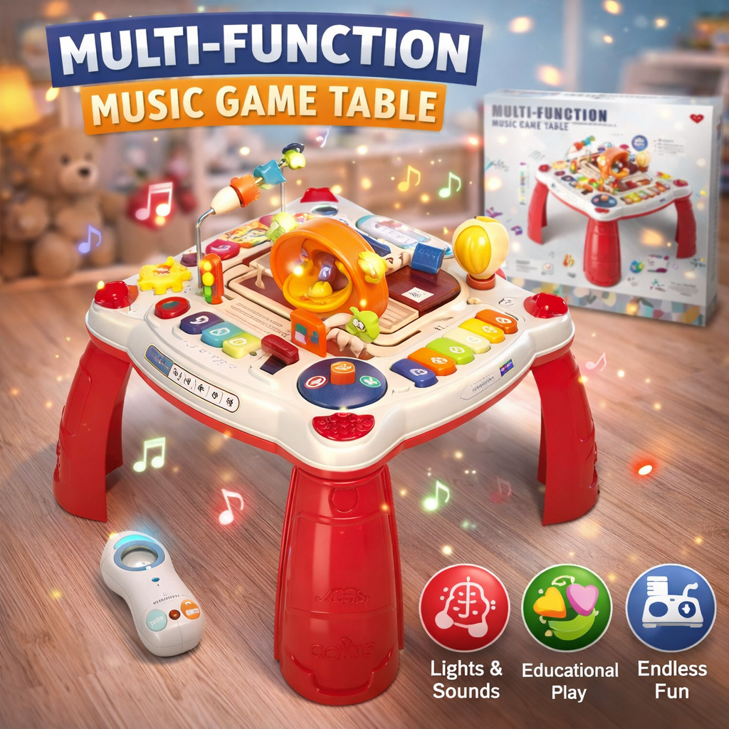 2 in 1 Light & Music Multifunctional Game Table – Interactive Activity ...