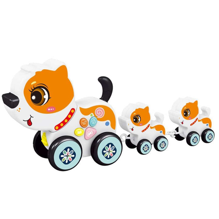 Lovely Electric Puppy Train – Mommy Dog with Two Adorable Puppies - AKT0625 - Planet Junior