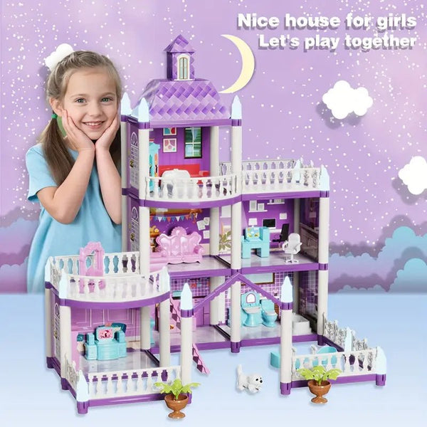 Luxury 3 - Story Dollhouse Playset with Furniture & Balcony Design - FF-462-28 - Planet Junior