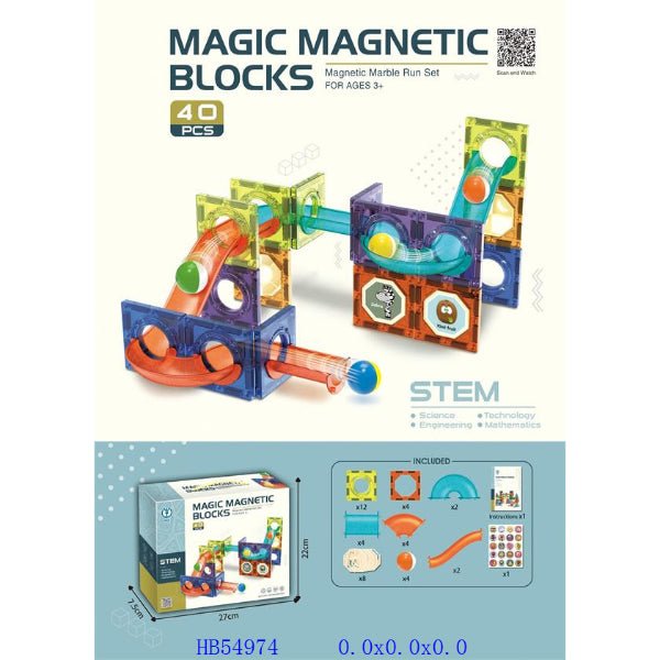 Magic Magnetic Blocks | 40 pcs - BLL - BL - 1200 - Planet Junior