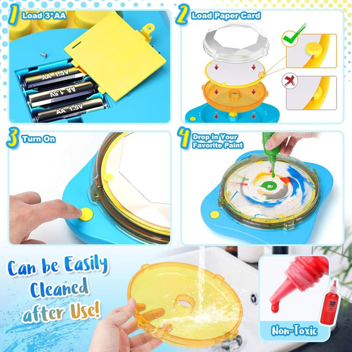 Magic Spin & Paint Art Kit – Creative Light & Music Craft for Kids - AKT - 1856 - Planet Junior