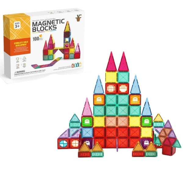 Magnetic Blocks and Tiles Building Set | 110 Pcs - D018 - Planet Junior