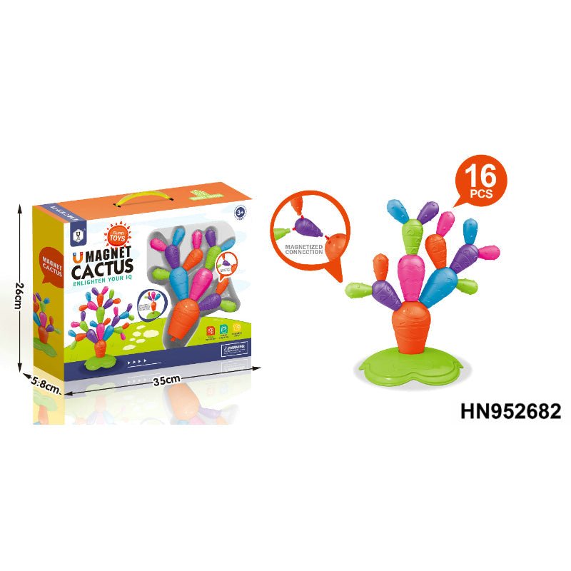 Magnetic Cactus shaped Matching Block | 16 Pcs - BLL - BL - 394A - Planet Junior