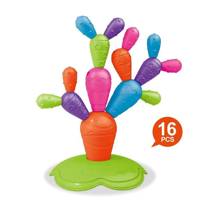 Magnetic Cactus shaped Matching Block | 16 Pcs - BLL - BL - 394A - Planet Junior