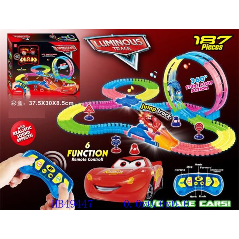 McQueen Luminous Car Track Set | 187 Pcs - BLL - TR - 131 - Planet Junior