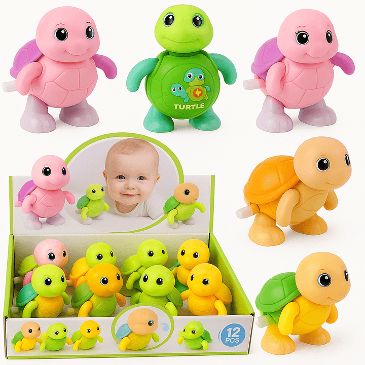 Mechanical Wind - Up Crawling Tortoise – Adorable, Colorful & Full of Movement - HFT-A780-24 - Planet Junior