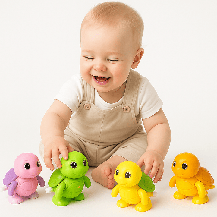 Mechanical Wind - Up Crawling Tortoise – Adorable, Colorful & Full of Movement - HFT-A780-24 - Planet Junior