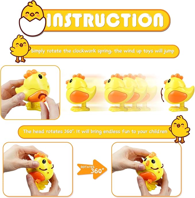 Mechanical Wind - Up Jumping Chicken – Colorful, Cute & Full of Giggles - HFT-A780-26 - Planet Junior