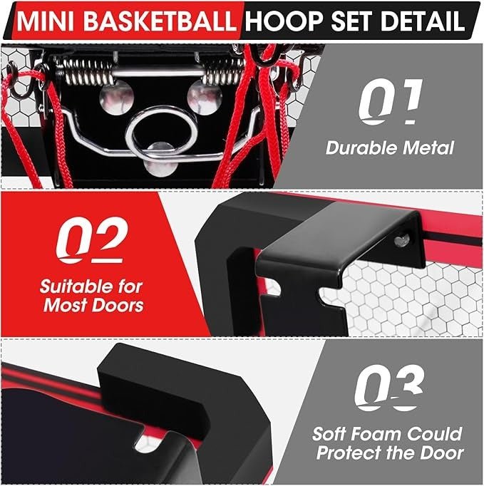 Metal Indoor Basketball Hoop with Scoring Board & Remote Feature - J1368 - 1 - Planet Junior