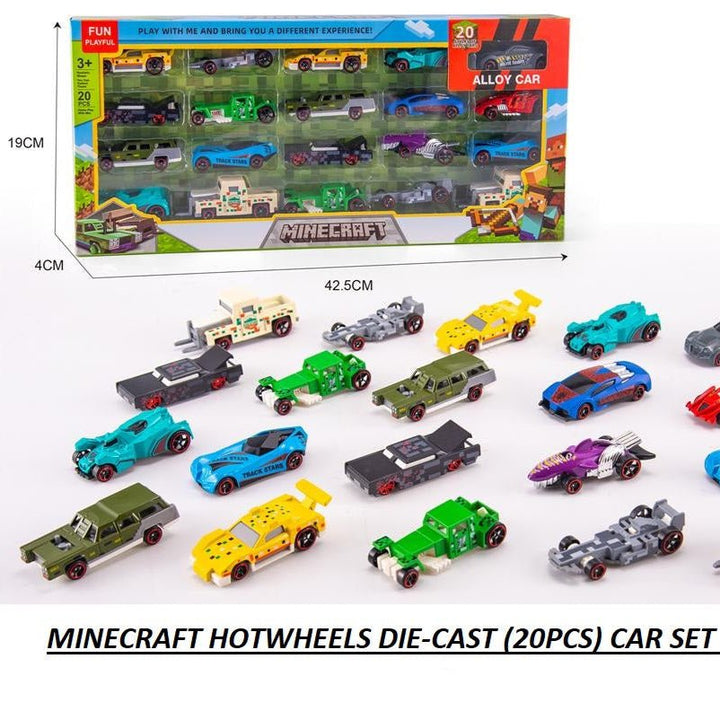 Minecraft Themed 20 Pcs Alloy Metal Car Gift Pack - AKT - 86015 - Planet Junior