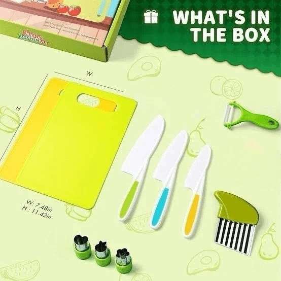Mini Chef Starter Kit – Safe & Colorful Cutting Kids Kitchen Set 🍉🔪 - HK - KT1 - Planet Junior