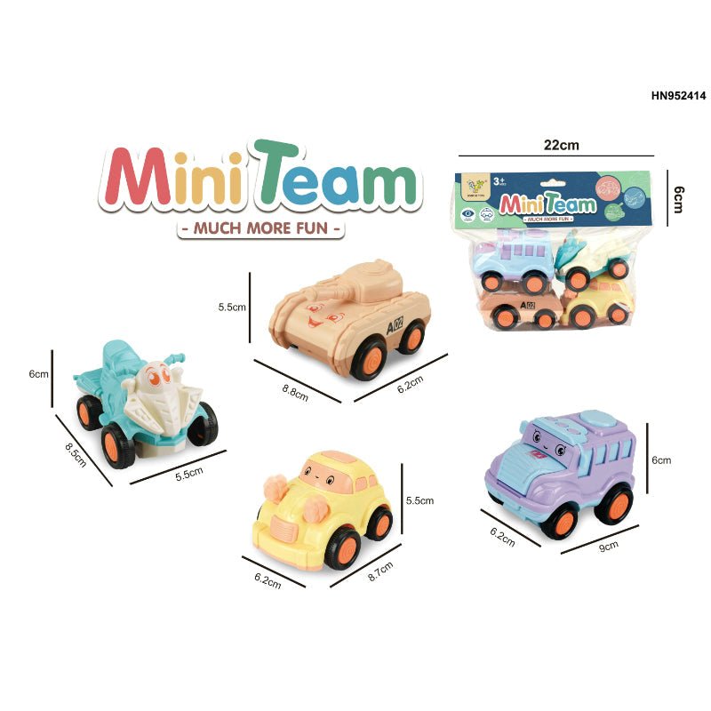 Mini Team Car Set | 4 Pcs - BLL - DK - 775 - Planet Junior