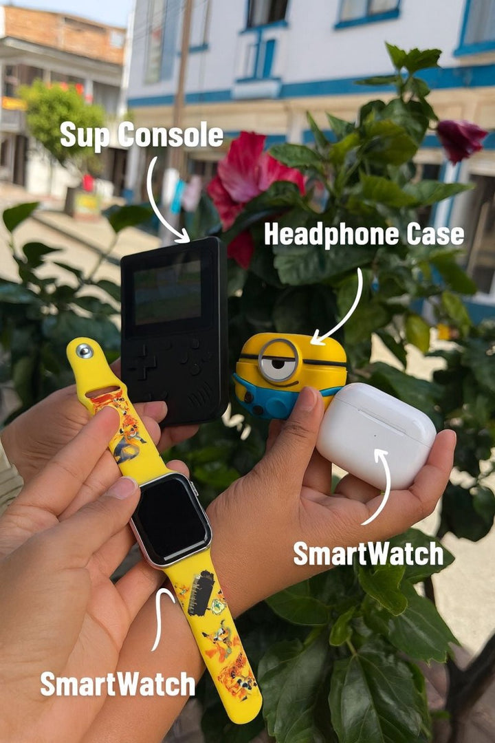 Minions Smart 4 - in - 1 Gift Pack – Digital Watch, Wireless Earbuds & SUP Game - RT-GT67 - Planet Junior