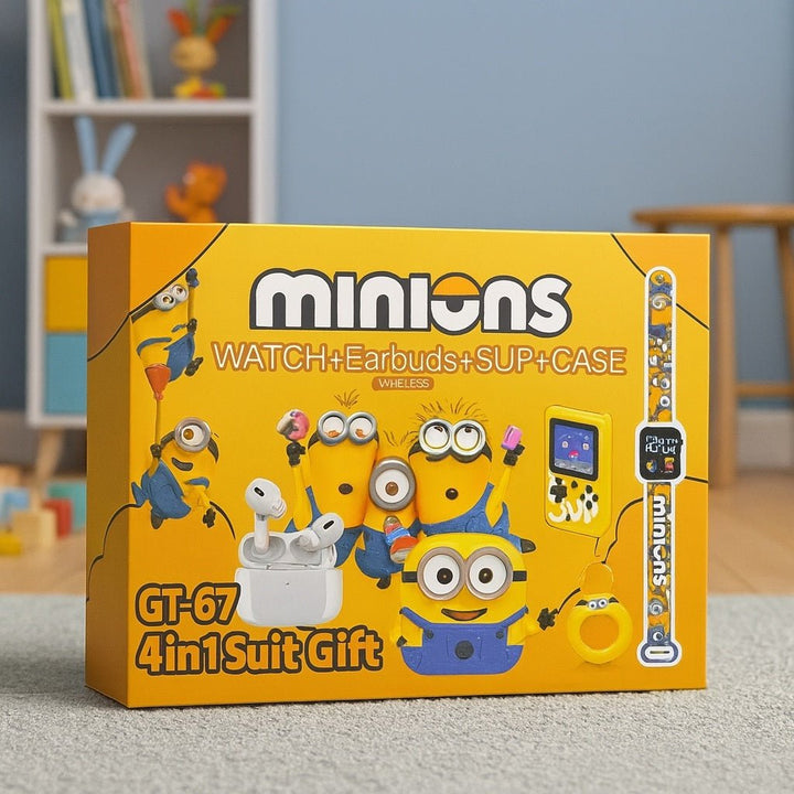 Minions Smart 4 - in - 1 Gift Pack – Digital Watch, Wireless Earbuds & SUP Game - RT-GT67 - Planet Junior