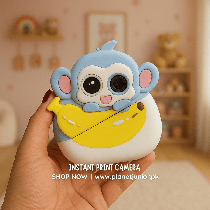 Monkey Instant Print Camera – Snap, Print & Go Bananas! - AKT-Y707 - Planet Junior