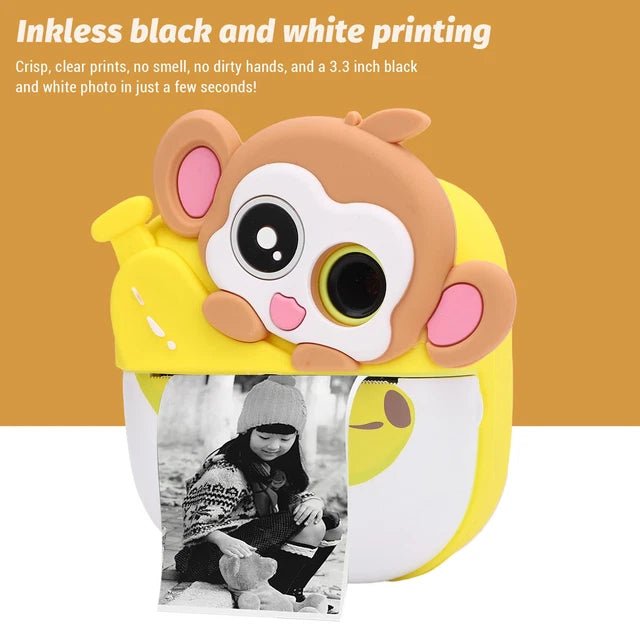Monkey Instant Print Camera – Snap, Print & Go Bananas! - AKT-Y707 - Planet Junior
