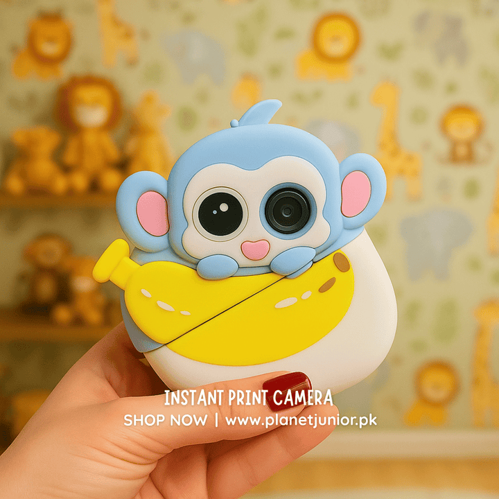 Monkey Instant Print Camera – Snap, Print & Go Bananas! - AKT-Y707 - Planet Junior