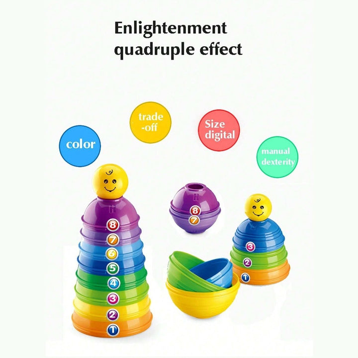 Multi - Color Infant Stacking and Sorting Cup - BLL - MT - 2012 - 9A - Planet Junior