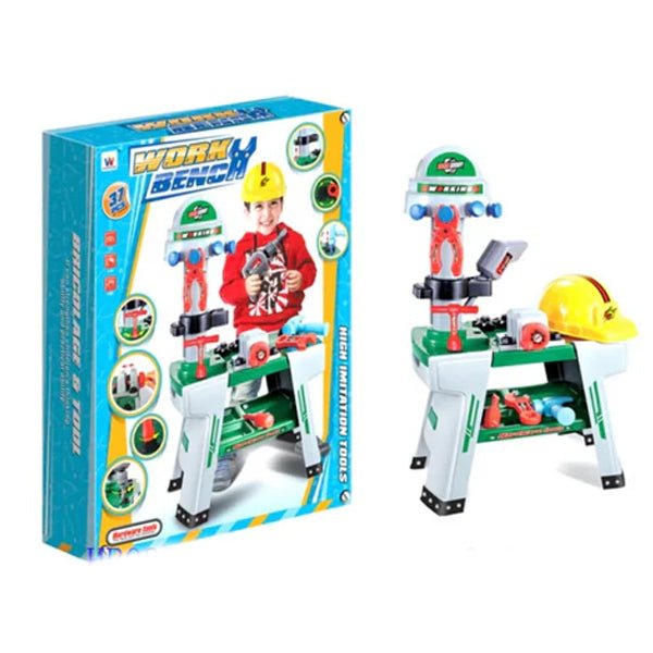 Multi - Color Pretend Construction Tool Set with Stool - BLL - BI - 075W - Planet Junior