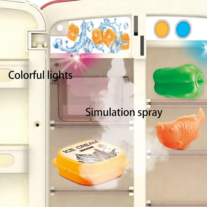 Multi - Function Mini Fridge – Lights, Spray & Pretend Play Fun - HK-G227A - Planet Junior