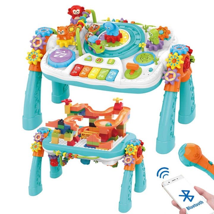 Multi - Purpose Activity Table for Kids with Blocks, Musical Toys, Bluetooth & USB Connectivity - 9930 - Planet Junior