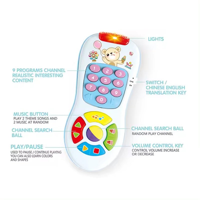 Multifunction Remote Control Shape Musical Phone - BLL - MT - 9902 - Planet Junior