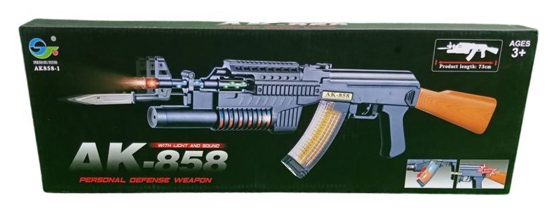 Musical AK - 858 Gun with Lights - BLL - GN - 858AK - Planet Junior