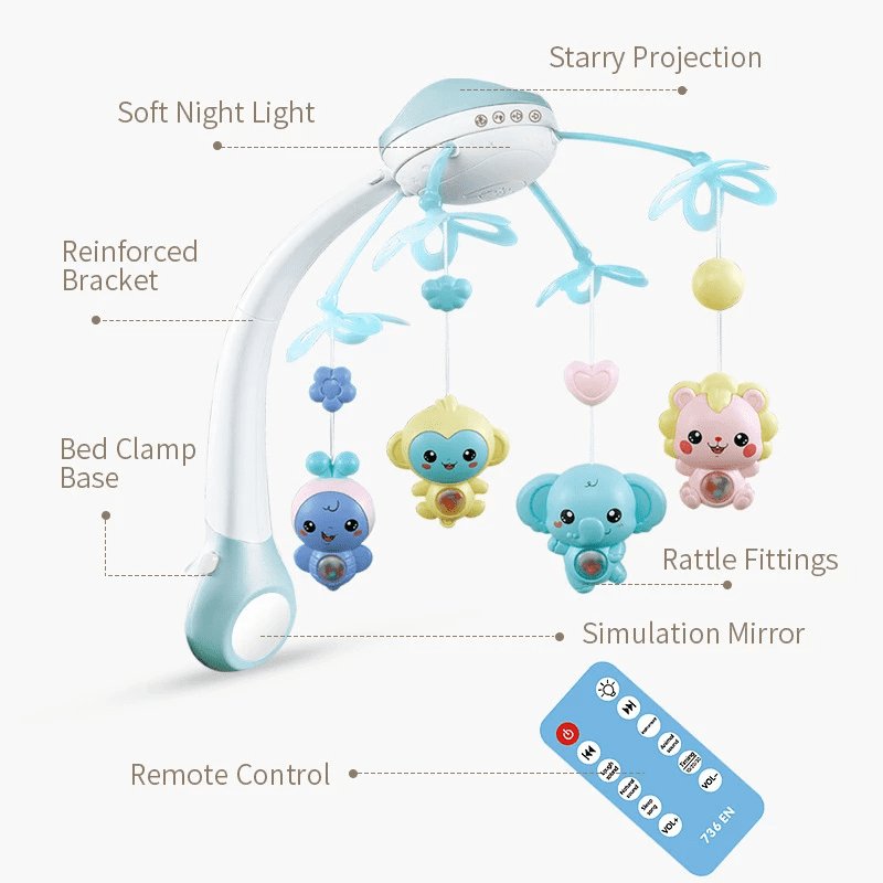 Musical Baby Cot Mobile with Projection Light - 9990C - Planet Junior