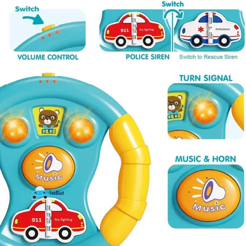 Musical Steering Wheel with Lights - BLL - MT - 855 - 70D - Planet Junior