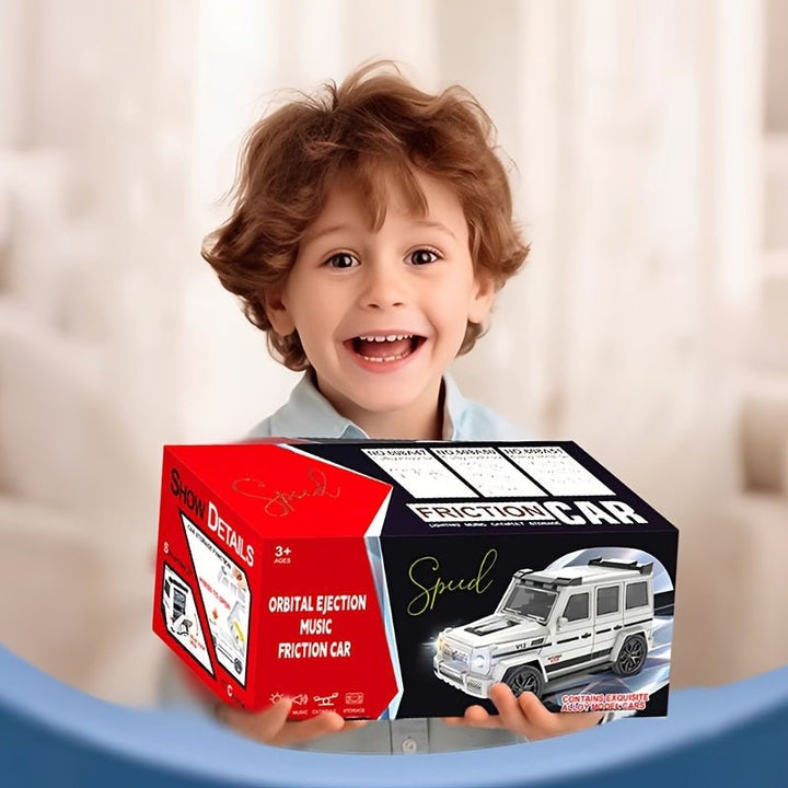 One - Click Transformer Racing Truck with 6 Cars & Track - AKT - 663 - Planet Junior