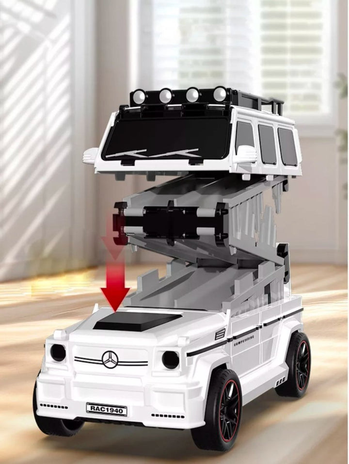 One - Click Transformer Racing Truck with 6 Cars & Track - AKT - 663 - Planet Junior