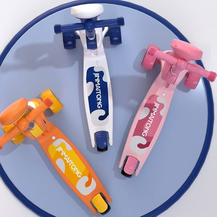 Panda 2 - in - 1 Foldable Kids Scooty with Music & Lights - AKT-MJT6681A-1 - Planet Junior