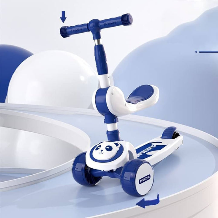 Panda 2 - in - 1 Foldable Kids Scooty with Music & Lights - AKT-MJT6681A-1 - Planet Junior