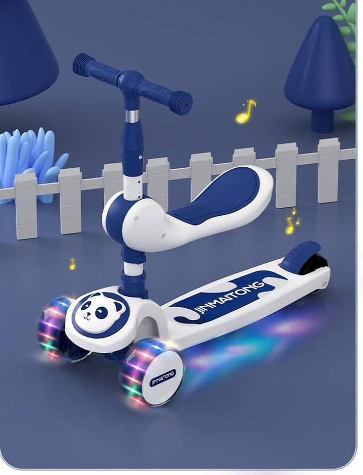 Panda 2 - in - 1 Foldable Kids Scooty with Music & Lights - AKT-MJT6681A-1 - Planet Junior