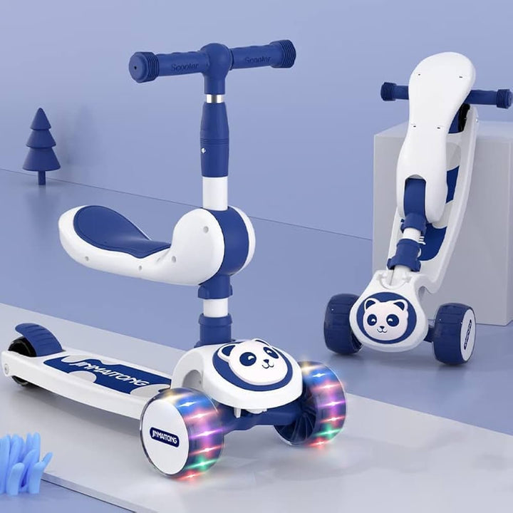 Panda 2 - in - 1 Foldable Kids Scooty with Music & Lights - AKT-MJT6681A-1 - Planet Junior