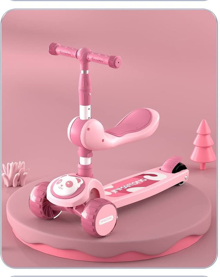 Panda 2 - in - 1 Foldable Kids Scooty with Music & Lights - AKT-MJT6681A-1 - Planet Junior