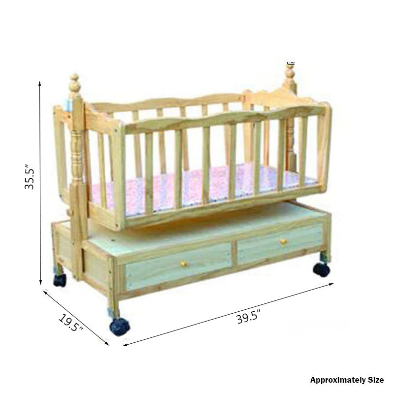 PetalRest Baby Cot with Drawer BC - 730 - BLL - BC - 730 - Planet Junior