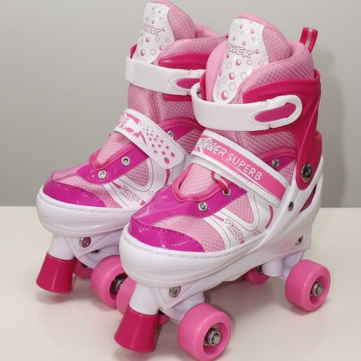 Pink Adjustable 4 - Wheel Skates – Smooth, Safe & Perfect for Growing Kids - BLL-SKT-805-2M - Planet Junior