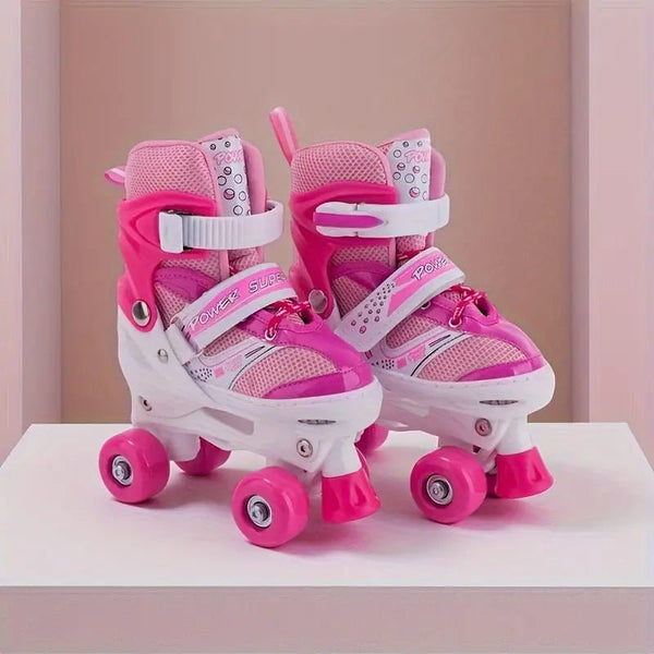 Pink Adjustable 4 - Wheel Skates – Smooth, Safe & Perfect for Growing Kids - BLL-SKT-805-2M - Planet Junior