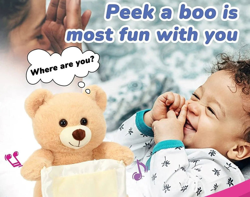 Playful Peek - a - Boo Stuffed Bear - AB5006 - Planet Junior