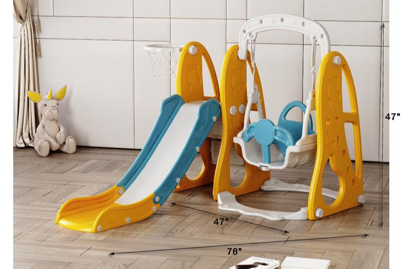 Portable Kids Mini Slide & Swing | L - 78" W - 47" H - 47" - BLL - SL - 016EDS - Planet Junior