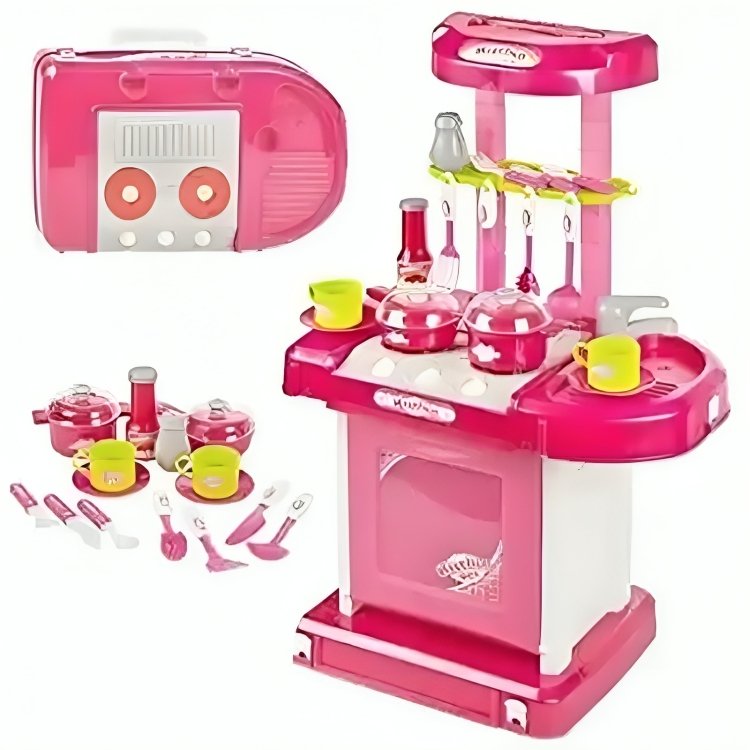 Portable Luggage Pretend Play Kitchen Set with Sound and Lights - BLL - GT - 008 - 56 - Planet Junior