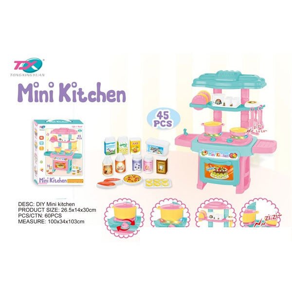 Pretend Play Kitchen Set | 45 Pcs - BLL - GT - 623 - C2 - Planet Junior